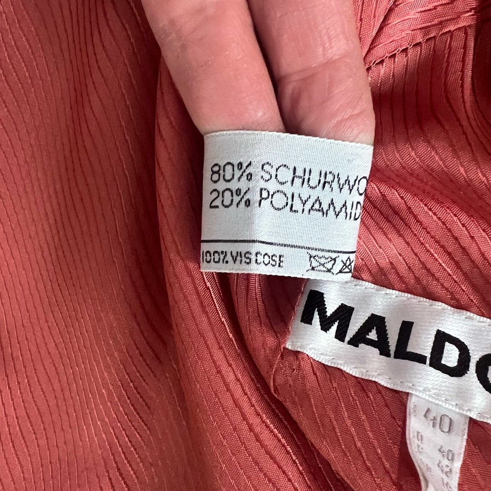 Maldone Chic Women's Wool Vintage Blend Coral Coat - 12 - Picture 7 of 11